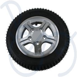 Wiel compleet 3.00-8 aluminium velg en zwarte luchtbanden