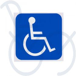 Sticker rolstoel blauw  95x95mm.