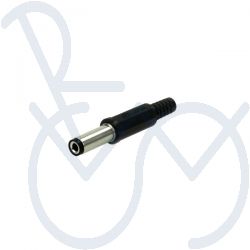 Connector DC voeding 2.5mm.,  lang  2.5x5.5x15mm.