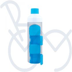 Waterfles met pillendoos blauw