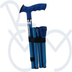 Wandelstok opvouwbaar blauw TPR handgreep Aluminium 82-92cm