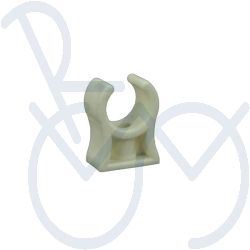 Buisklem wit 20–22 mm met M6 schroefgat (op=op)