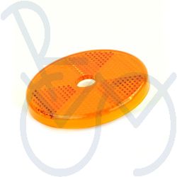 Reflector Ø60mm. rond oranje met boutgat