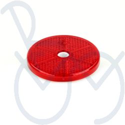 Reflector Ø60mm. rond rood met boutgat