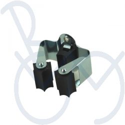Metalen stokkenklem met dubbele rubberen rol