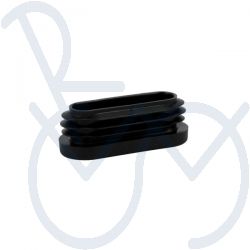 Inslagdop ovaal 35 x 15mm. zwart