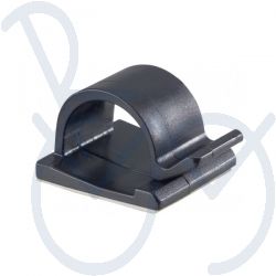 Plakzadel tbv. kabel 12-20mm. kleur zwart  (voet 32x32mm.)